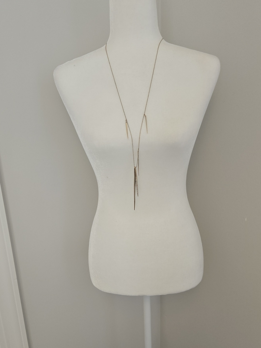 Alexis Bittar Gold Long Necklace with Bar Accents